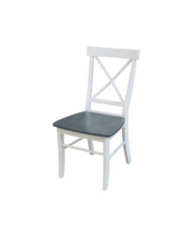 International Concepts X-back Chair With Solid Wood Seat In Heather Gray