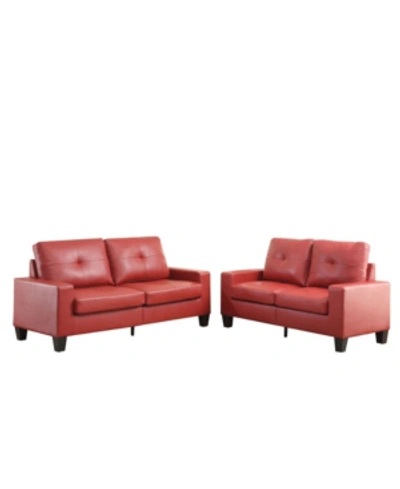 Acme Furniture Platinum Ii Sofa And Loveseat In Red