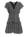 A.l.c Women's Viera Twist Tiered Silk Dress In Black White