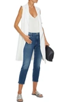 Frame Le Garcon Cropped Mid-rise Slim-leg Jeans In Dark Denim