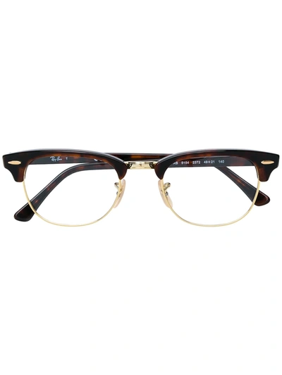 Ray Ban D-frame Glasses In Braun