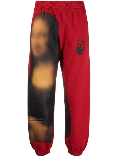 Off-white Blurred Mona Lisa Track Trousers In Red
