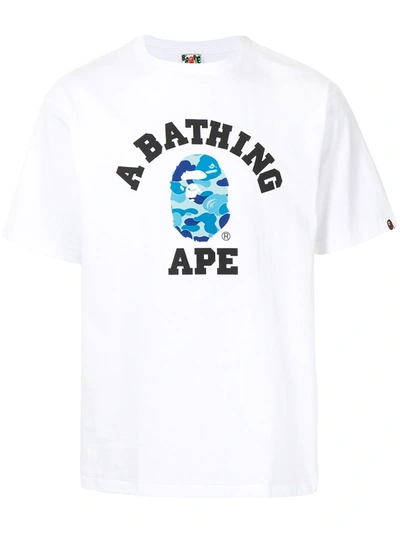 A Bathing Ape Logo-print Short-sleeve T-shirt In White
