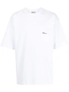 Drôle De Monsieur Logo Chest-pocket Cotton T-shirt In White