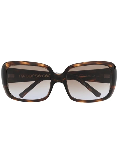 10 Corso Como Tortoiseshell Oversize-frame Sunglasses In Brown