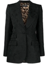 Dolce & Gabbana Oversize Jacquard Blazer In Black