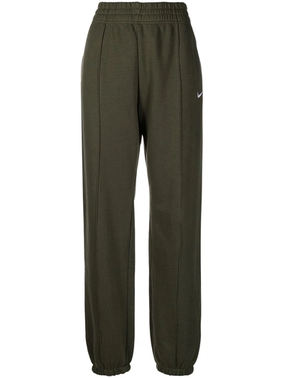 Nike Logo-embroidered Cotton Track Trousers In Green
