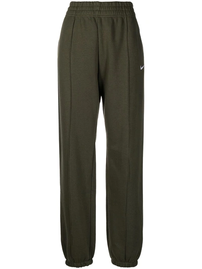 Nike Logo-embroidered Cotton Track Pants In Green