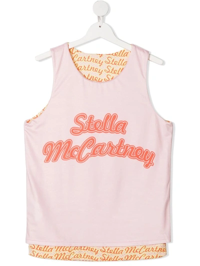 Stella Mccartney Teen Logo-print Tank Top In Pink