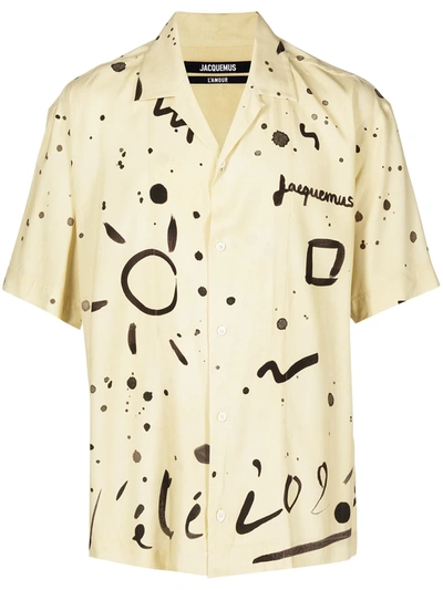 Jacquemus Printed Button-front Shirt In Gelb