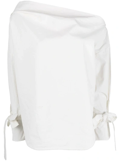 Aeron Off-shoulder Cotton Blouse In White