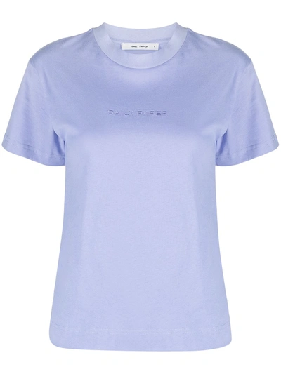 Daily Paper Embroidered Logo Cotton T-shirt In Purple