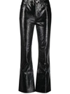 J BRAND LAMBSKIN LEATHER CROPPED TROUSERS