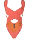 Reina Olga Exotica Criss-cross Swimsuit In Red