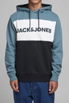 Jack & Jones Logo Colorblock Hooded Sweatshirt In China Bluereg