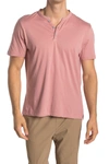 Robert Barakett Magog Henley T-shirt In Coral Tulip