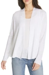 Eileen Fisher Long Organic Linen-cotton Open Cardigan In White