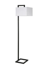 ADDISON AND LANE GRAYSON BLACKENED BRONZE FLOOR LAMP WITH SQUARE FABRIC SHADE,810325032521