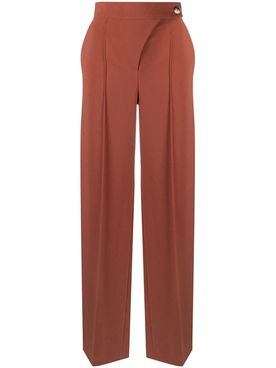 Aeron High-rise Tailored Trousers In Brown