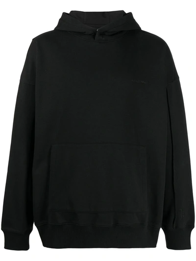 A-cold-wall* Dissection Cotton-blend Hooded Sweatshirt In Nero