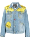 Mjb Marc Jacques Burton Graffiti-print Distressed Denim Jacket In Blue