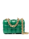 Bottega Veneta The Chain Cassette Padded Leather Shoulder Bag In Green