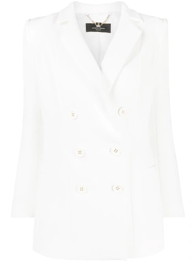 Elisabetta Franchi Stretch Crêpe Blazer In White