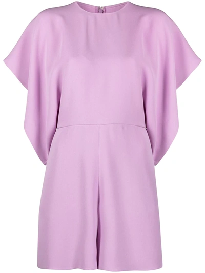 Valentino Frill-sleeve Playsuit In Pink