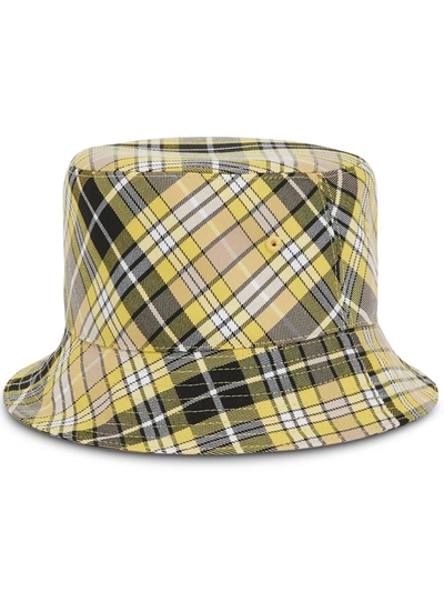 Burberry Reversible Checked Wool-blend Twill Bucket Hat In Multicolor