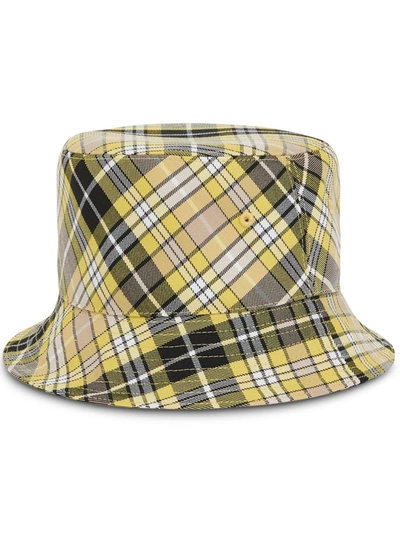 Burberry Reversible Checked Wool-blend Twill Bucket Hat In Mixed