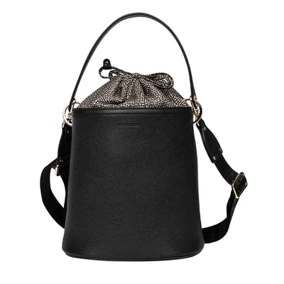 Borbonese Bourbonnais Small Bucket Bag In Black