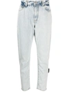 OFF-WHITE TAPERED CROPPED JEANS