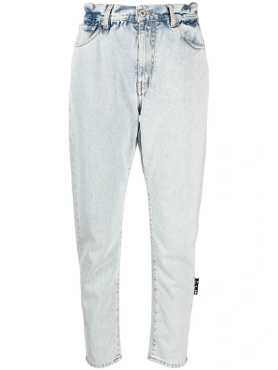 Off-white Tapered Cropped Jeans In Blue