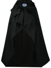 Prada Black Gabardine Re-nylon Hooded Cape In Black