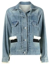 SACAI KNITTED-PANEL DENIM JACKET