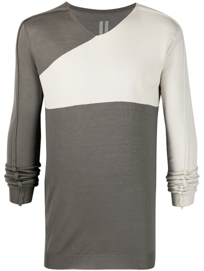 Rick Owens Panelled Print T-shirt In Green