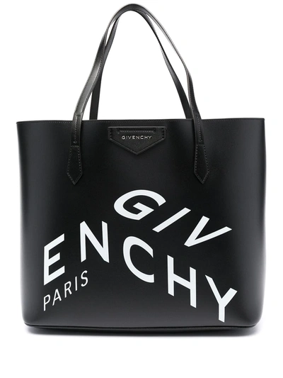 Givenchy Black Logo Print Tote Bag