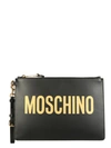 MOSCHINO POUCH WITH MAXI LOGO,200446