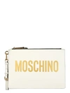 MOSCHINO POUCH WITH MAXI LOGO,200459