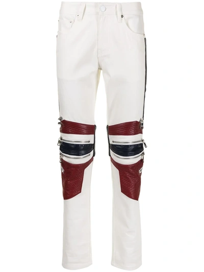 God's Masterful Children Moto Biker Jeans In White | ModeSens