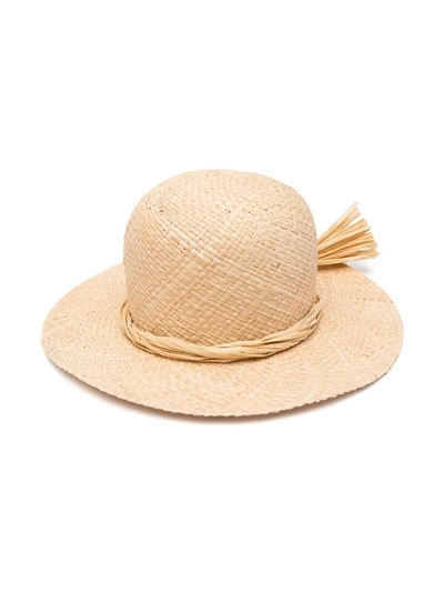 Il Gufo Kids' Wide-brim Straw Sun Hat In Neutrals