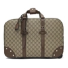 GUCCI BEIGE WHEELED GG SUPREME CARRY-ON WEEKENDER BAG