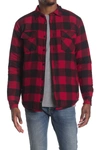 Burnside Long Sleeve Flannel Shirt In Red/black