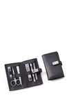 BEY-BERK LEATHER BI-FOLD MANICURE SET,797140511724