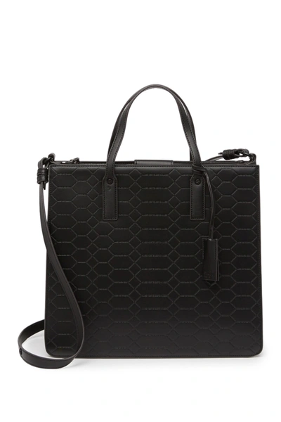 Aimee Kestenberg Mariah Triple Entry Tote Bag In Black Signature Embo