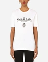 DOLCE & GABBANA JERSEY T-SHIRT WITH SI VIS AMARI AMA PRINT