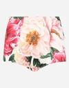 DOLCE & GABBANA SATIN HIGH-WAISTED PANTIES WITH CAMELLIA PRINT