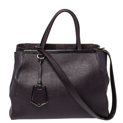 Pre-owned Fendi Purple Leather Medium 2jours Tote