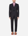 DOLCE & GABBANA WOOL JACQUARD SICILIA-FIT SUIT WITH CAMOUFLAGE PRINT