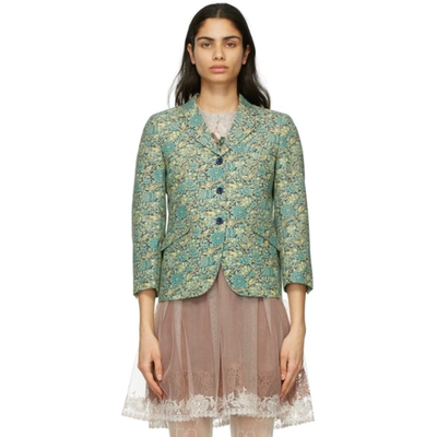 Gucci X Liberty London Floral Print Wool & Mohair Jacket In Green